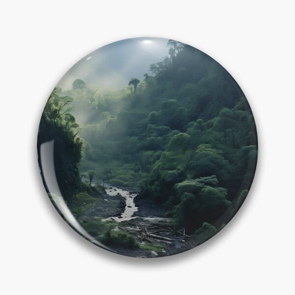 Item preview, Misty forest with waterfalls in fog long exposure - Landscape photography designed and sold by TheArtistOf2022.
