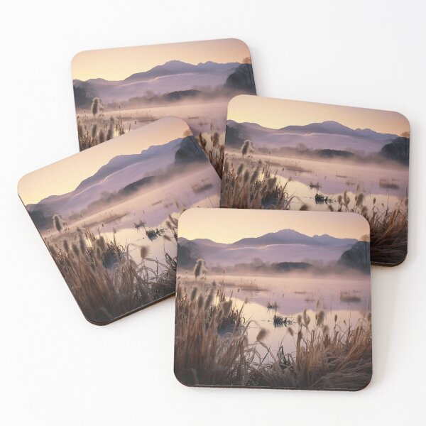 Item preview, Mountain and lake at sunset in long exposure - Landscape photography designed and sold by TheArtistOf2022.