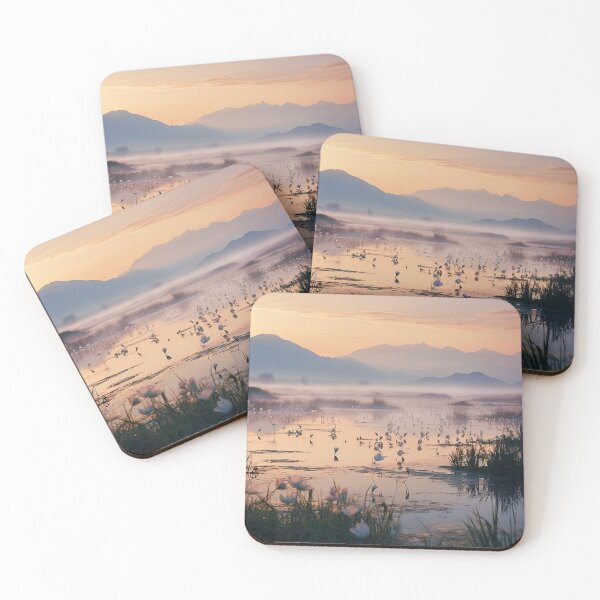 Item preview, Mountain and lake at sunset in long exposure - Landscape photography designed and sold by TheArtistOf2022.