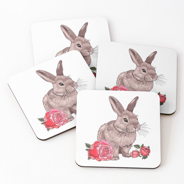 Item preview, Cute rabbit with roses. Easter bunny. Farm animal designed and sold by Anastasiia Yurevych.