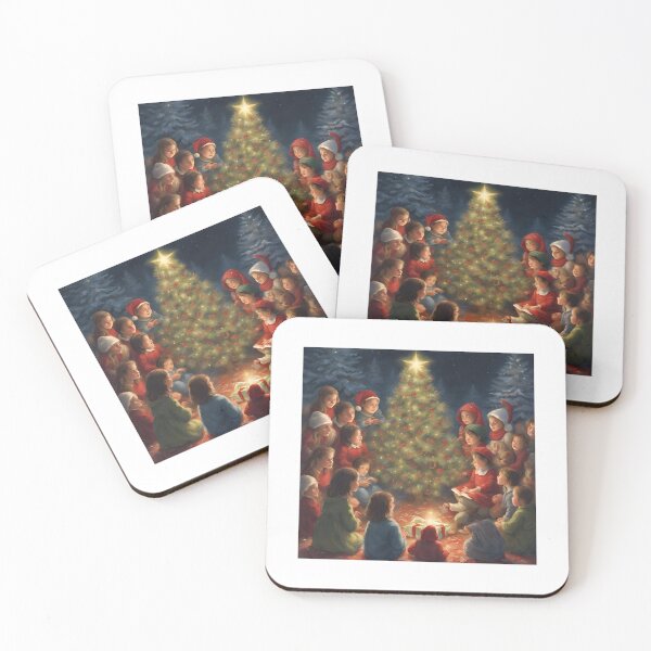 Item preview, Children in front of a glowing Christmas tree. designed and sold by niceone28.