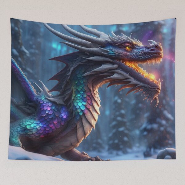 Item preview, Dragon in snow designed and sold by EclecticDen.