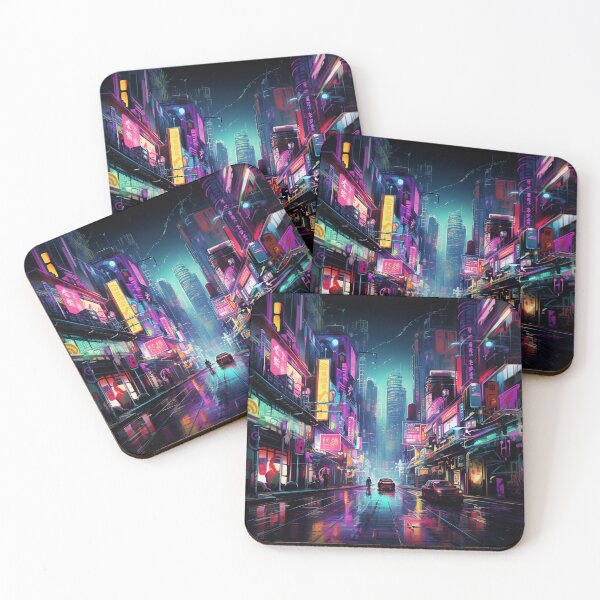 Item preview, Neon Cyberpunk Tokyo Street Unleashed at Night designed and sold by zand-n-zive.