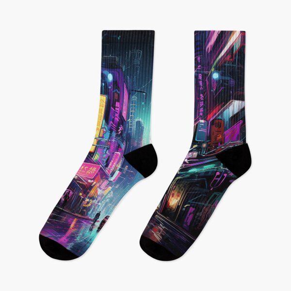 Item preview, Neon Cyberpunk Tokyo Street Unleashed at Night designed and sold by zand-n-zive.