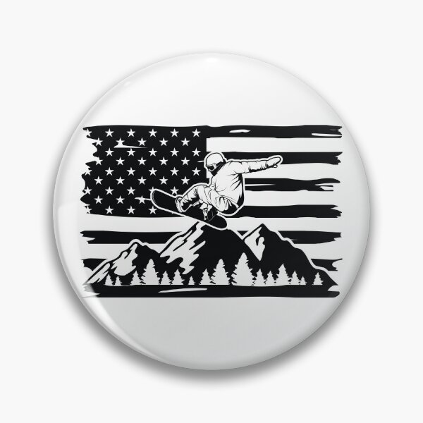 Item preview, American Winter Sports Snowboarding with USA Flag designed and sold by DigitalFhaiz.