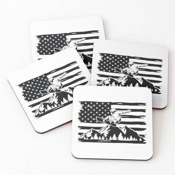 Item preview, American Winter Sports Snowboarding with USA Flag designed and sold by DigitalFhaiz.