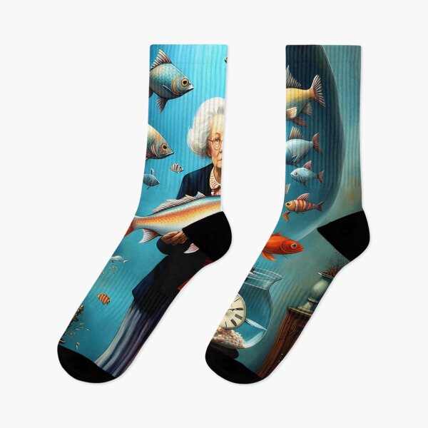 Item preview, Old Woman and Fish - Surrealism Art designed and sold by joejiing.