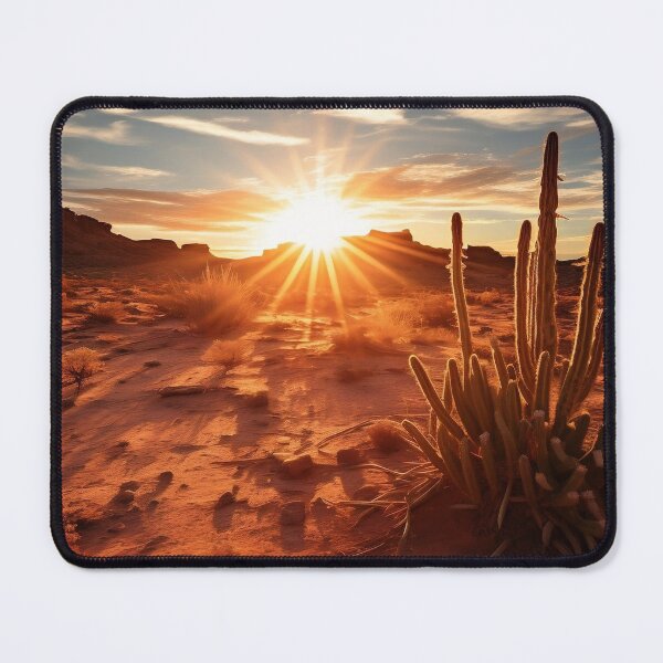 Item preview, Majestic sunrise over desert with plants - Landscape photography designed and sold by TheArtistOf2022.