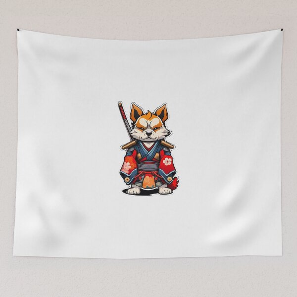 Item preview, Cute Japan samurai puppy dog designed and sold by KorArtStudio.