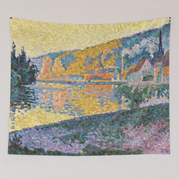 Item preview, HD. Les Andelys, sunset, Opus 135, by Paul Signac  designed and sold by MINDTHECHERRY.