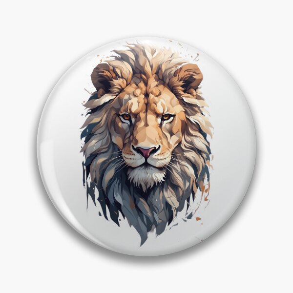 Item preview, Lion Head with Splash of Paint designed and sold by TrendiKloset.