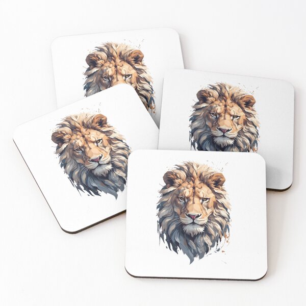 Item preview, Lion Head with Splash of Paint designed and sold by TrendiKloset.