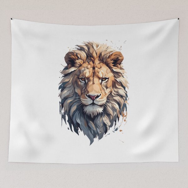 Item preview, Lion Head with Splash of Paint designed and sold by TrendiKloset.