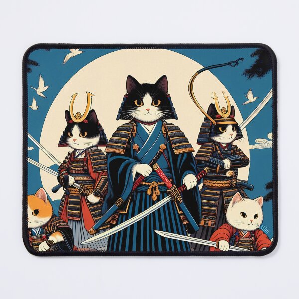 Item preview, Samurai Cats anime Watercolor landscape. iPhone and Samsung Galaxy case cover designed and sold by RoManSmArt.