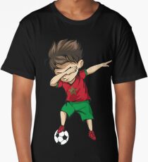 Dabbing Soccer Boy Morocco Jersey Football Long T-Shirt