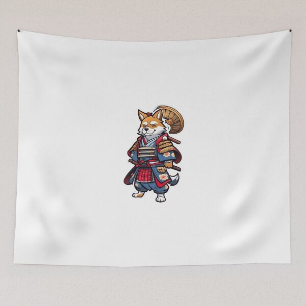 Item preview, Cute Japan samurai katana puppy dog designed and sold by KorArtStudio.