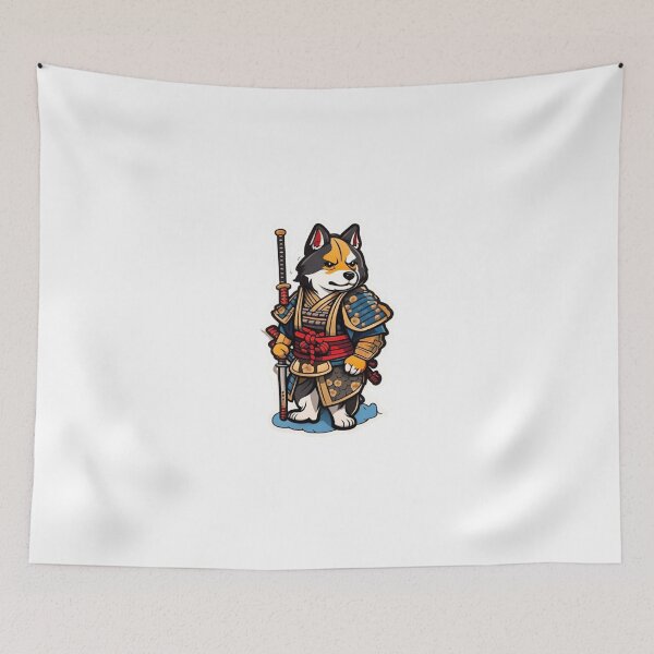 Item preview, Cool Japan samurai katana puppy dog designed and sold by KorArtStudio.