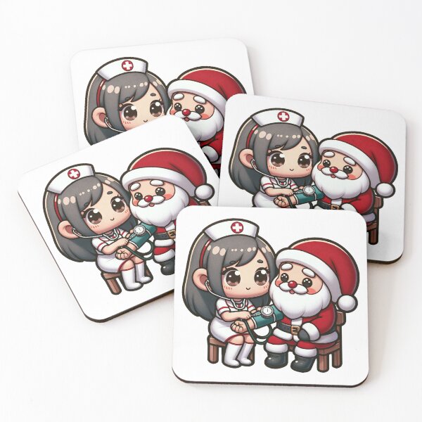 Item preview, Nurse taking Santa's blood pressure sticker designed and sold by ArtisticKevin.