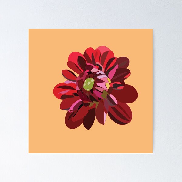 Item preview, Red Dahlia Flower designed and sold by Nisha Prabhu.
