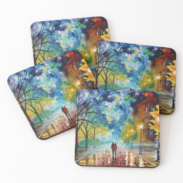 Item preview, Couple walking in the street at night, painting designed and sold by clon-dot-net.