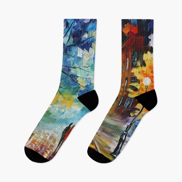 Item preview, Couple walking in the street at night, painting designed and sold by clon-dot-net.