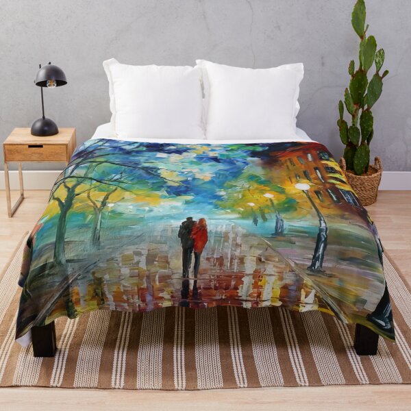 Item preview, Couple walking in the street at night, painting designed and sold by clon-dot-net.