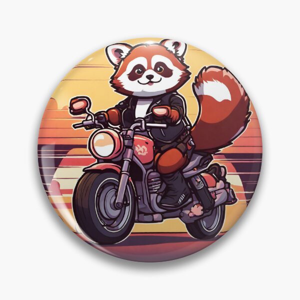 Item preview, Kawaii Red Panda Biker designed and sold by MtValleyDesign.