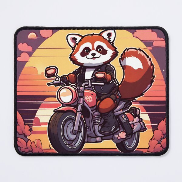 Item preview, Kawaii Red Panda Biker designed and sold by MtValleyDesign.