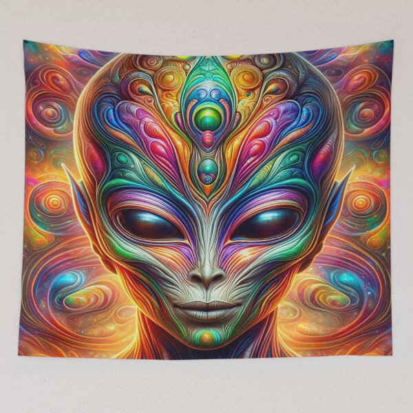 Item preview, Antique Alien Psychedelic Art designed and sold by glowarya.