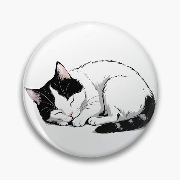 Item preview, Black and White Cat sleep designed and sold by Catophile.