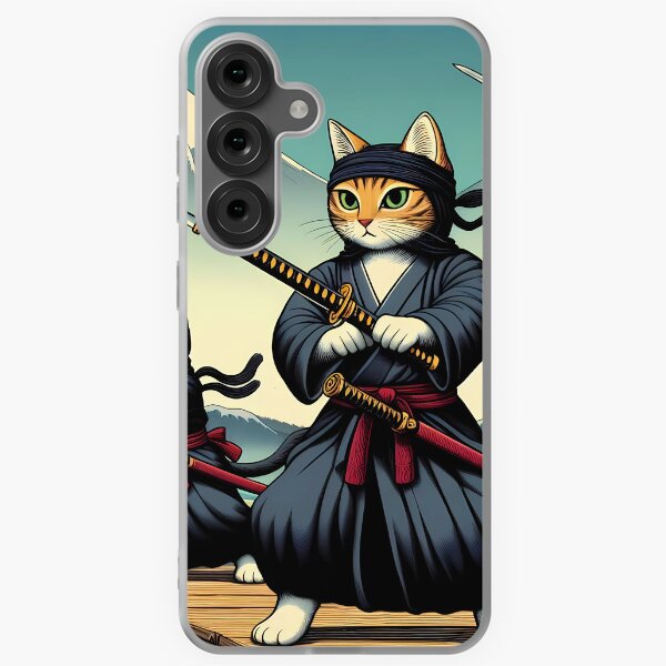 Item preview, Ninja Anime Cats anime Watercolor landscape. iPhone and Samsung Galaxy case cover designed and sold by RoManSmArt.