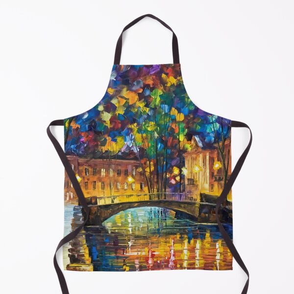Item preview, City bridge at night under the street light, reflecting in the water of the river designed and sold by clon-dot-net.