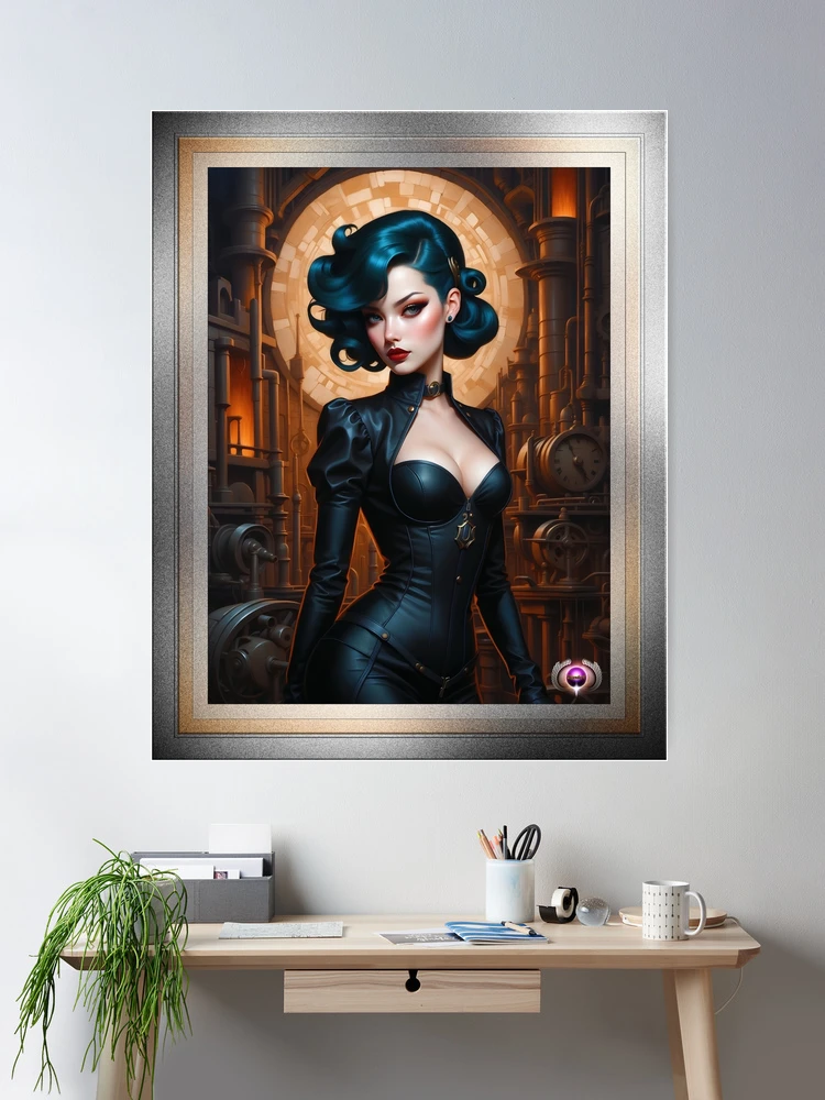 I Am In Control Gothic Girl Portrait Magnificent AI Concept Art by Xzendor7 Room Decor Poster Art Print Portrait