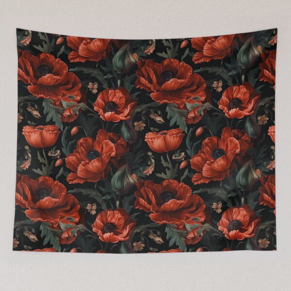 Item preview, ENCHANTING HARMONY: POPPIES BLOOMING IN THE SHADOWS designed and sold by BorczVisuals.