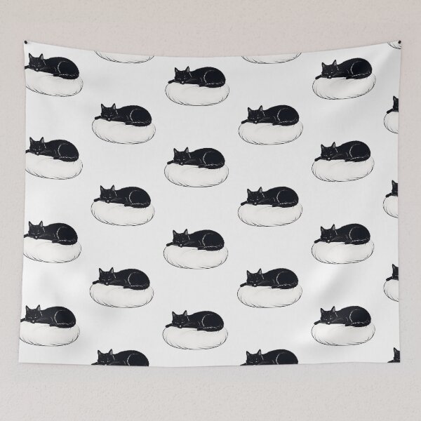 Item preview, black cat sleeping designed and sold by Catophile.