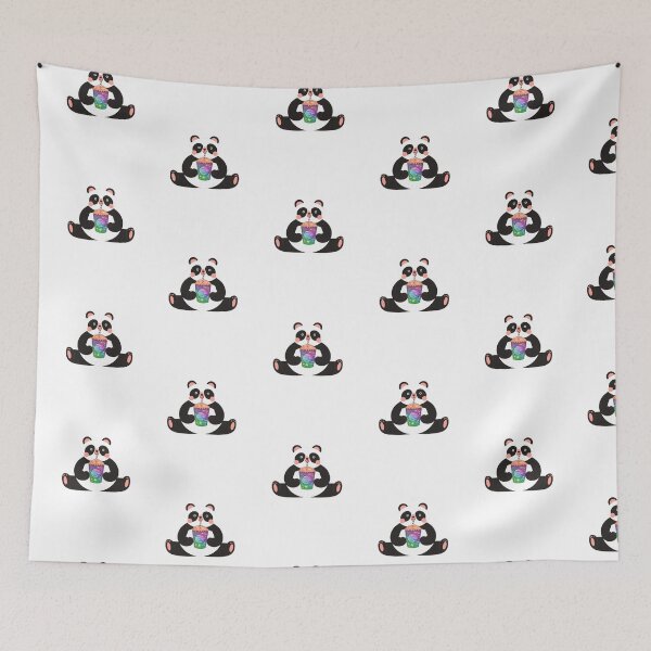 Item preview, Cute panda enjoy boba tea designed and sold by Verycutethings.
