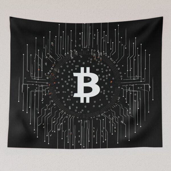 Aperçu de l'œuvre Bitcoin Crypto-monnaie Blockchain Logo #bitcoin #crypto créée et vendue par GrinGalore.