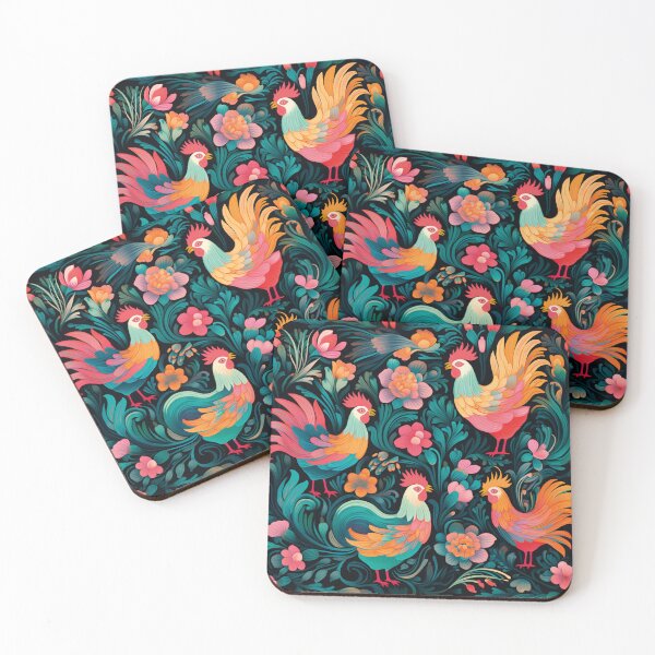 Item preview, Harmony Unveiled: Roosters and Blossoms in Nature's Dance designed and sold by BorczVisuals.