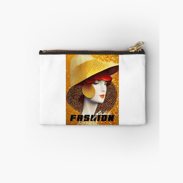 Item preview, Pretty woman in hat with gorgeous gold patterns - Fake Fashion designed and sold by BubblyDelight.