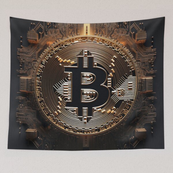 Aperçu de l'œuvre Logo de la chaîne de blocs de crypto-monnaie Bitcoin #bitcoin #crypto créée et vendue par GrinGalore.