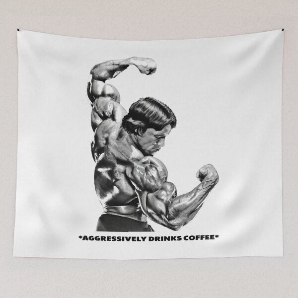 Item preview, Aggressively drinks coffee. Arnold Schwarzenegger Fan art. designed and sold by HuzaifaNaveedh.