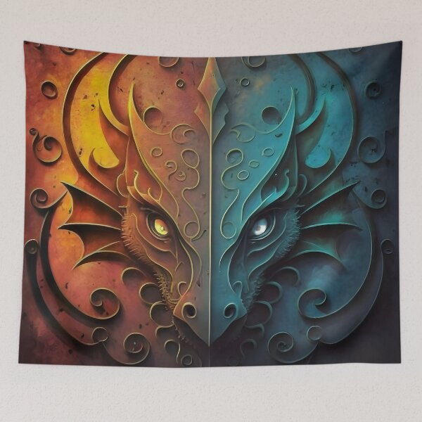 Item preview, Elvish Dragon Head Grunge Design  designed and sold by DragonRealms.