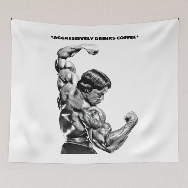 Item preview, Aggressively drinks coffee. Arnold Schwarzenegger Fan art. designed and sold by HuzaifaNaveedh.