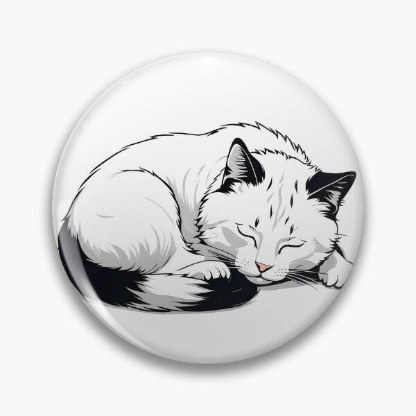 Item preview, bicolor cat sleeping designed and sold by Catophile.