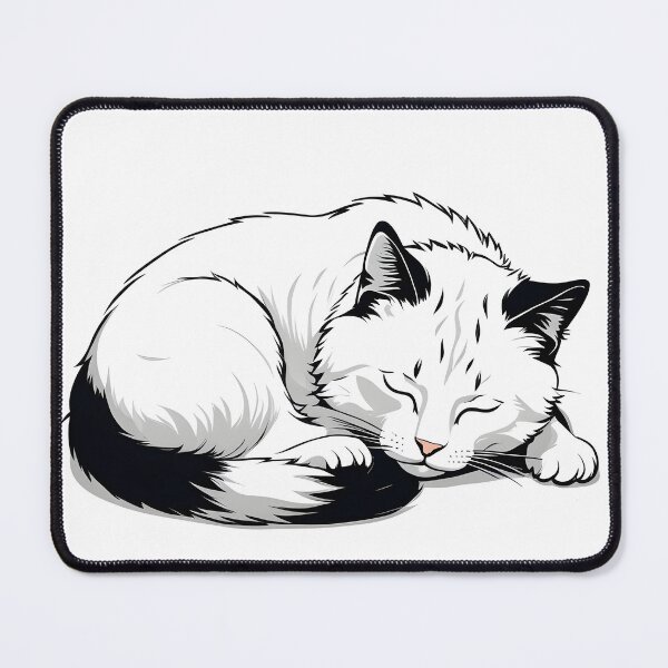 Item preview, bicolor cat sleeping designed and sold by Catophile.