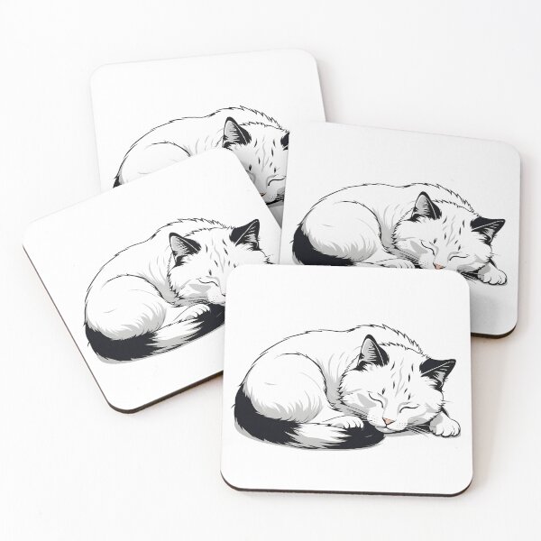 Item preview, bicolor cat sleeping designed and sold by Catophile.