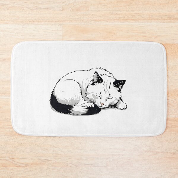 Item preview, bicolor cat sleeping designed and sold by Catophile.