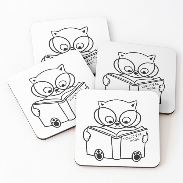 Item preview, A kitten wearing oversized glasses trying to read a book designed and sold by HIISESSOL.