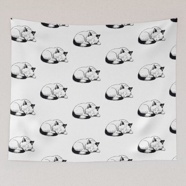 Item preview, bicolor cat sleeping designed and sold by Catophile.