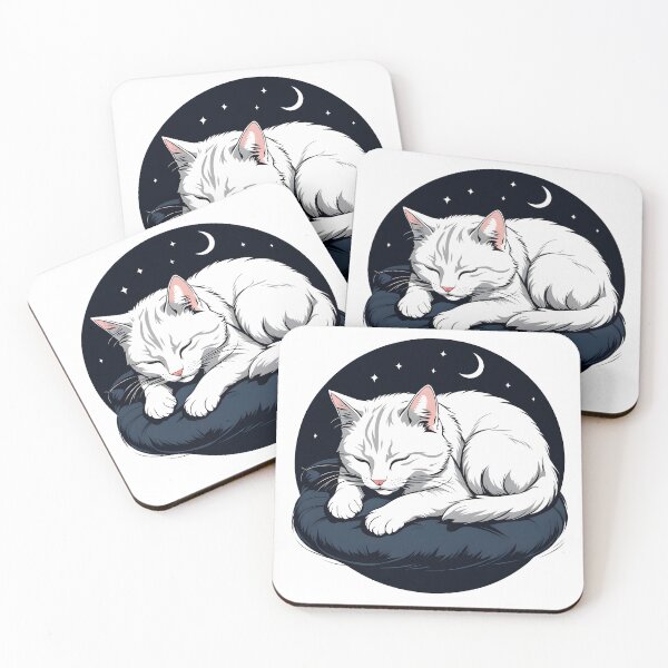 Item preview, Sleeping white cat nap designed and sold by Catophile.